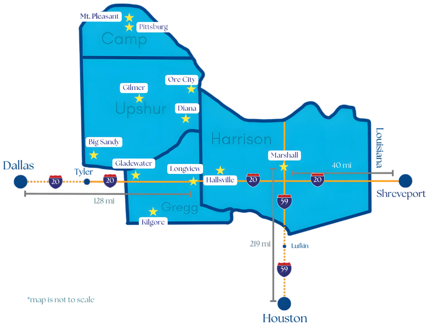 East Texas Map